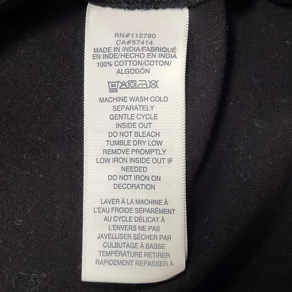 True Religion Men's Branded Henley Long Sleeve Black T-Shirt Size Large